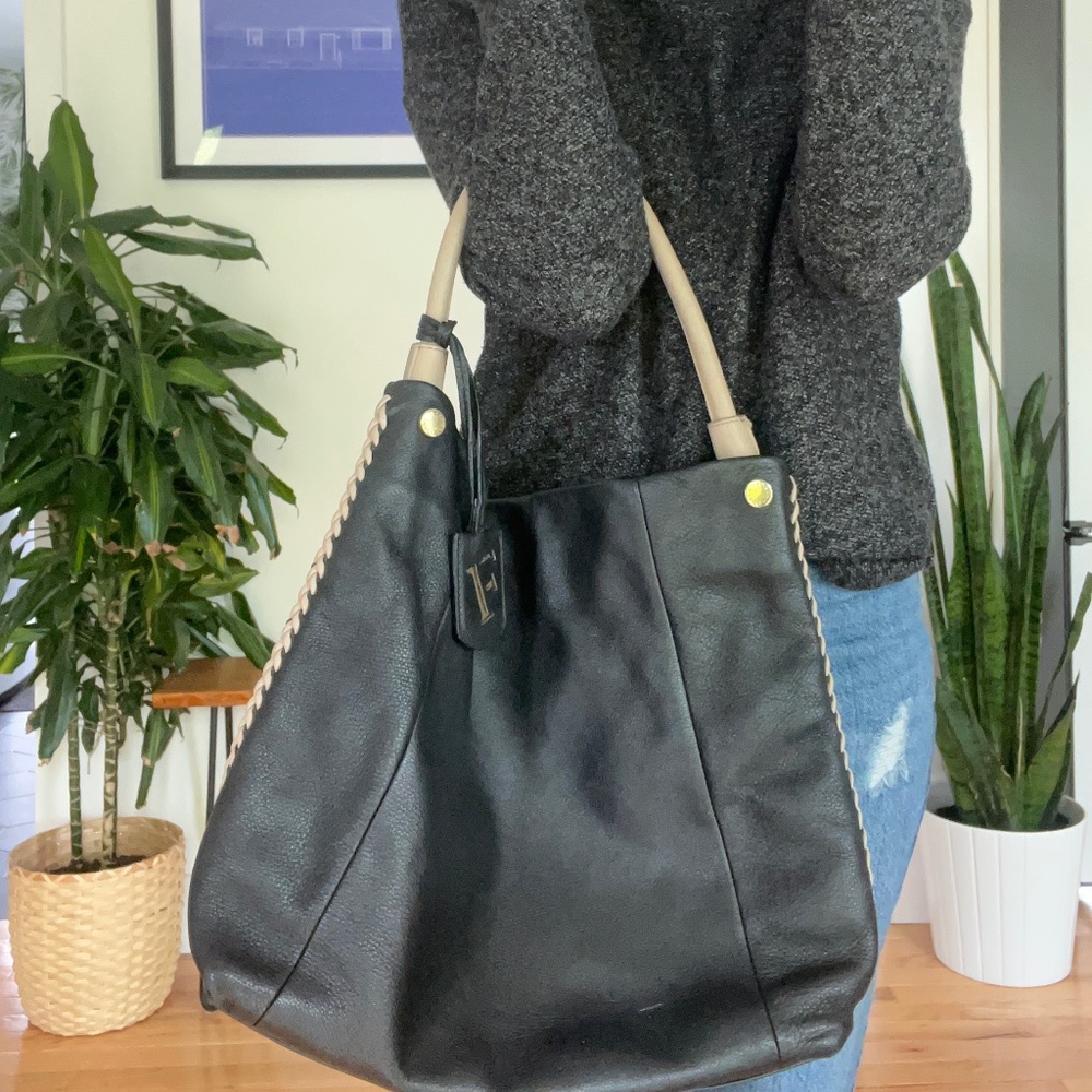 Furla Black and Tan Leather Handbag - Picture 8 of 9